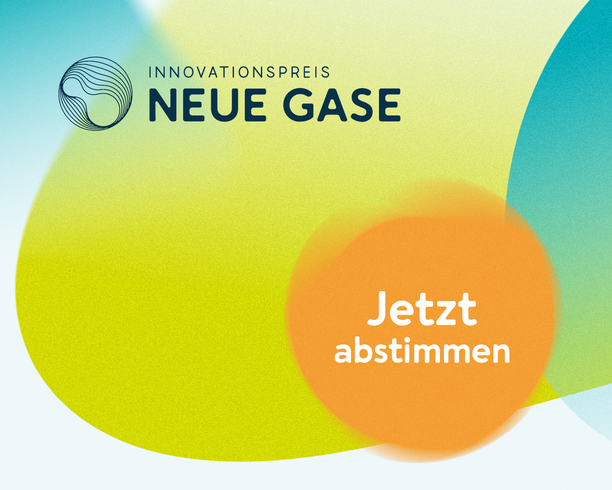 Aufruf zum Abstimmen für den Publikumspreis des Innovationspreises Neue Gase stehen